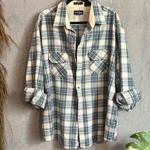 Vintage Men’s Flannel Plaid Button Up Shirt